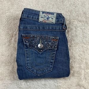 True Religion low rise rhinestone skinny jeans